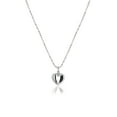 thumbnail image 1 of Brilliance Fine Jewelry Sterling Silver Rhodium Plated Puff Heart on Beaded Chain Necklace, 16"+2", 1 of 6