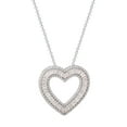 thumbnail image 1 of Brilliance Fine Jewelry Sterling Silver Simulated Diamond Heart Pendant, 18" Chain, 1 of 3