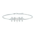 thumbnail image 1 of Brilliance Fine Jewelry Sterling Silver Simulated Diamond Mom Adjustable Bracelet, 1 of 2