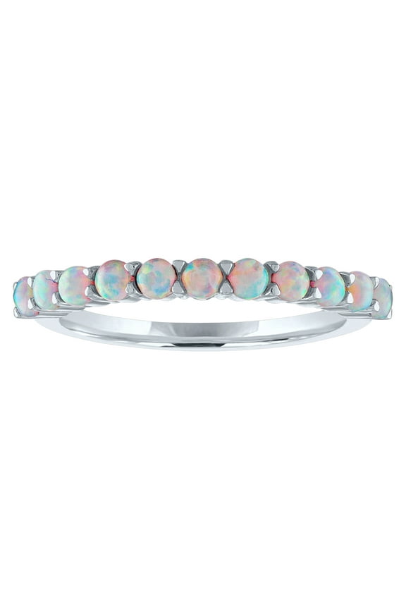 Sterling Silver Simulated Opal Band