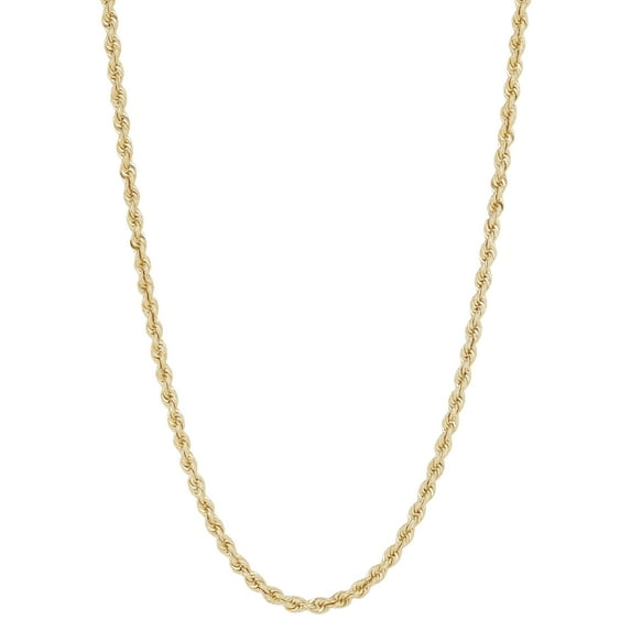 Brilliance Fine Jewelry Sterling Silver and 1/20 10K Gold 2.40MM Hollow Rope Necklace, 22"
