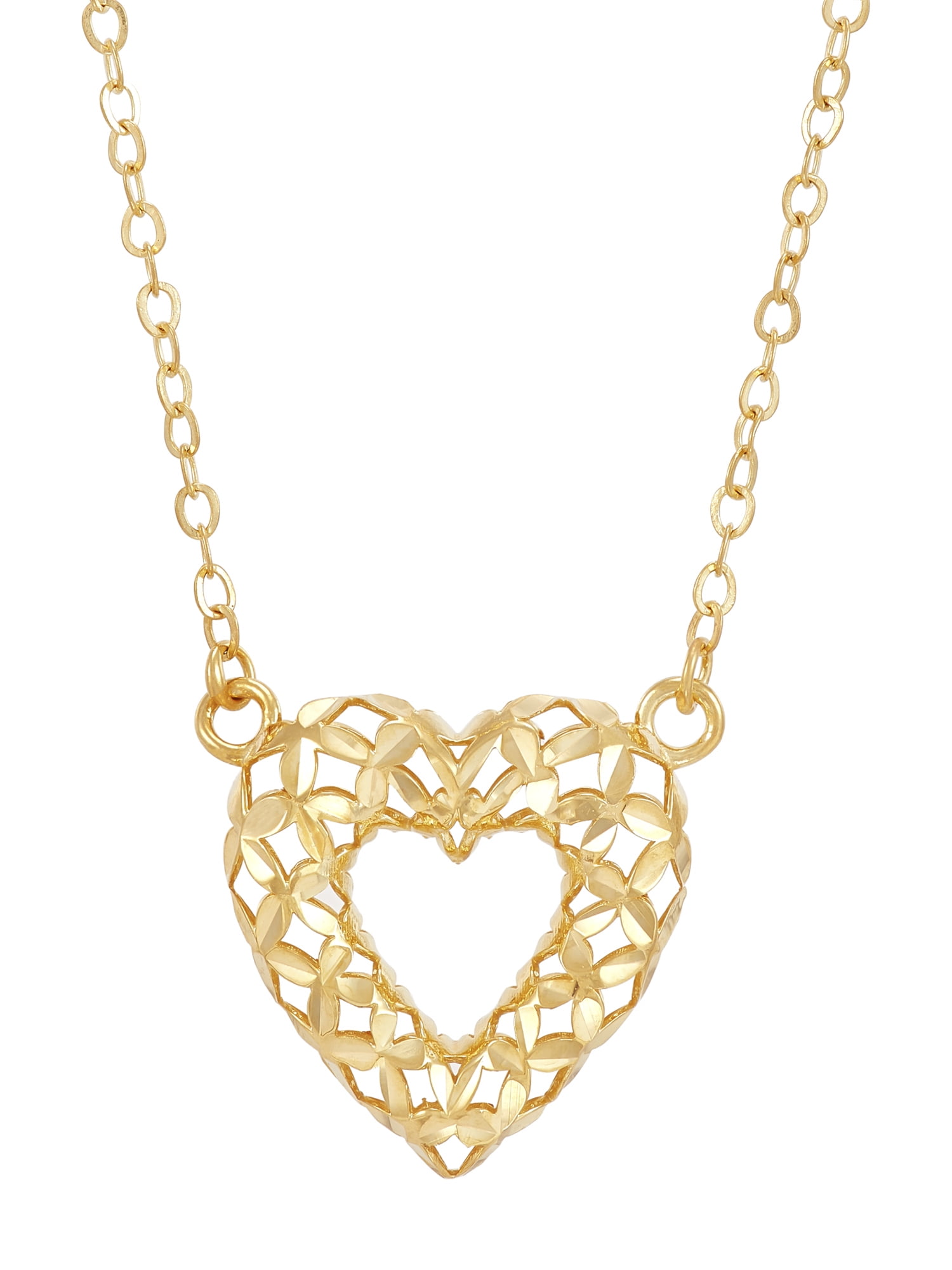 Brilliance Fine Jewelry Sterling Silver and 14KT Gold Plated 3D Open