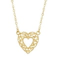 thumbnail image 1 of Brilliance Fine Jewelry Sterling Silver and 14KT Gold Plated 3D Open Heart Adjustable Necklace, 1 of 3