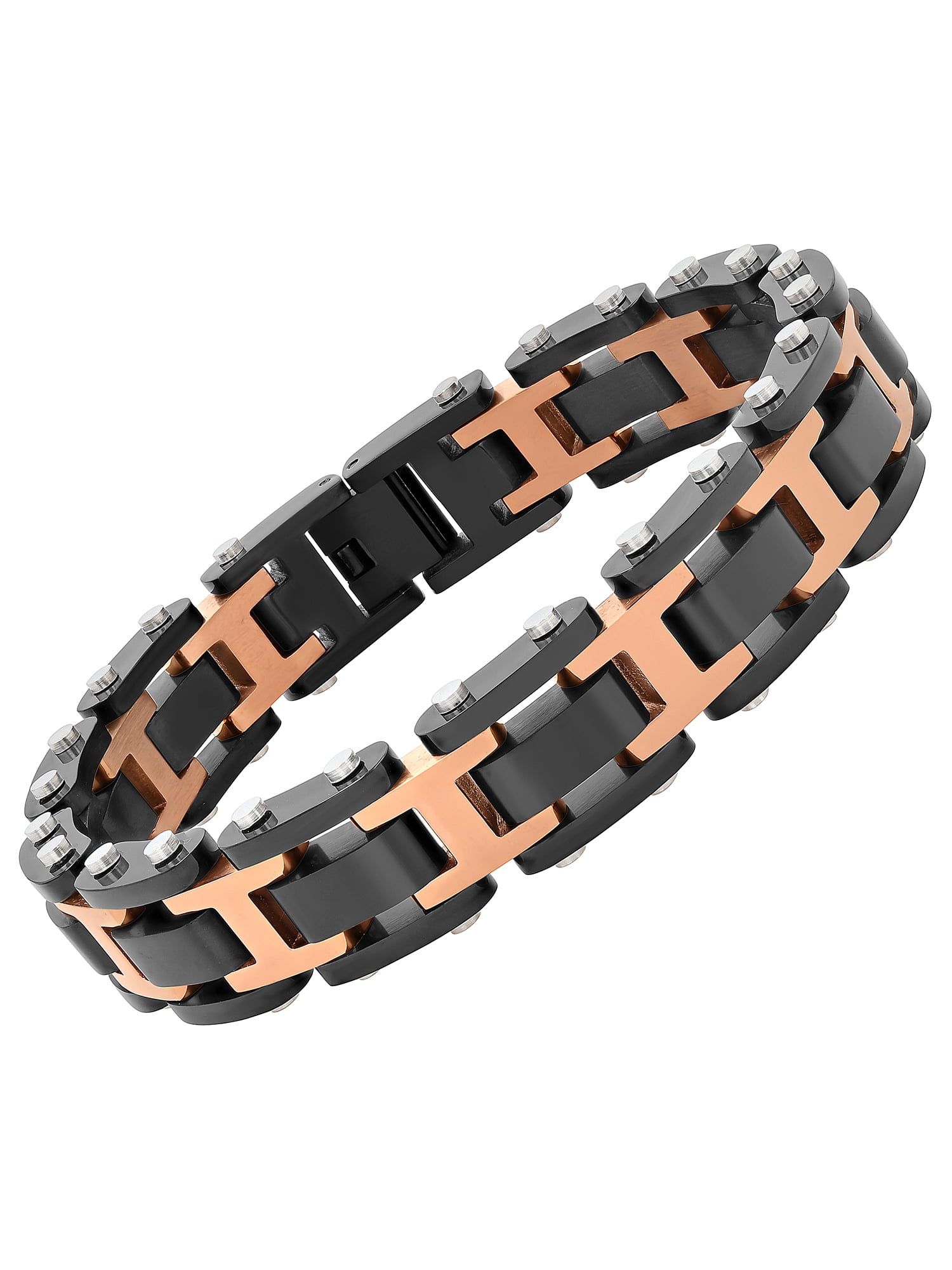 Brilliance Fine Jewelry Two-Tone Black and Brown Link Bracelet