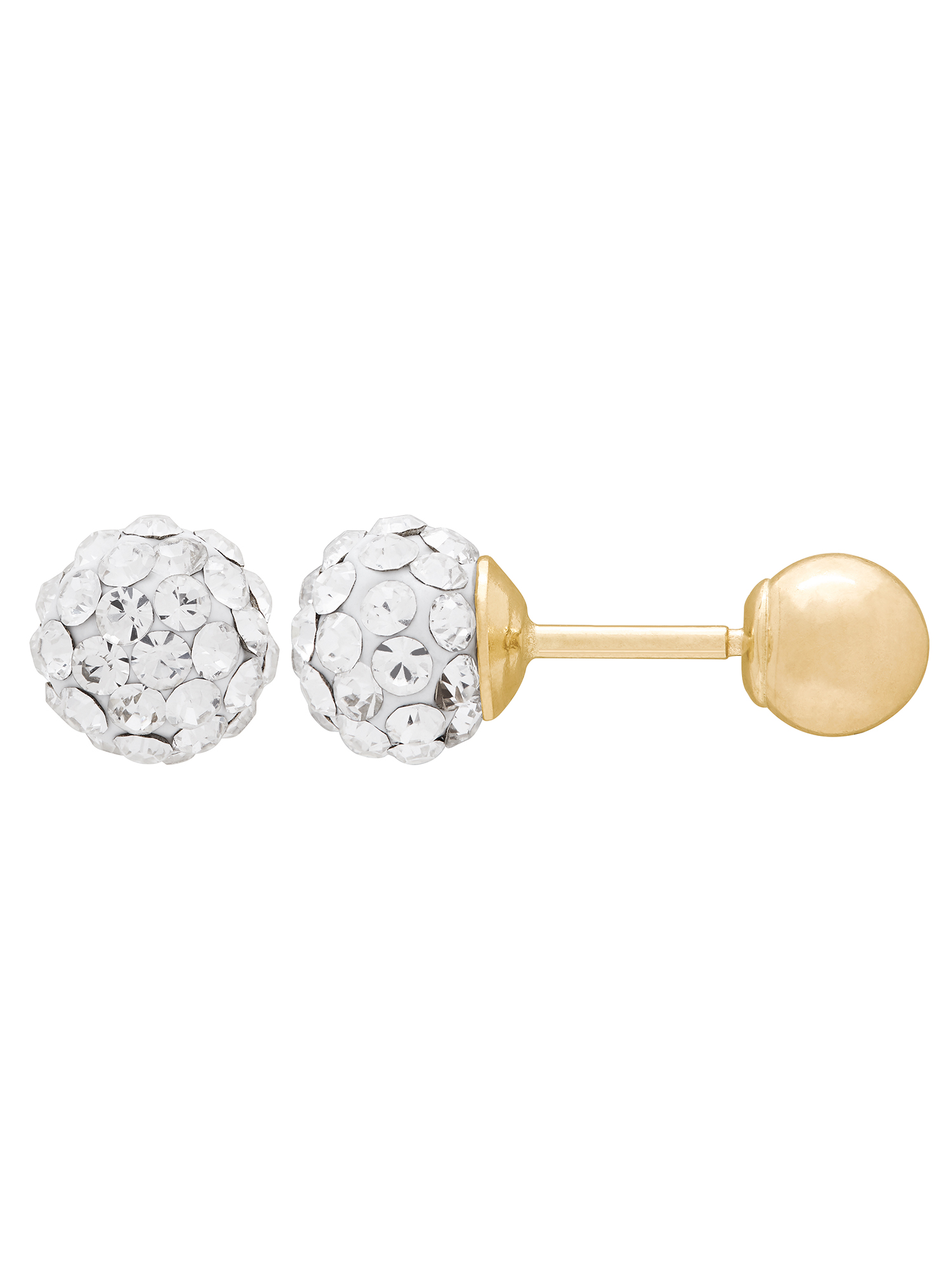 Brilliance Fine Jewelry White Crystals 4.8MM Studs in 10K Yellow Gold Earrings - image 1 of 4