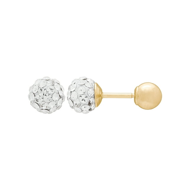 Brilliance Fine Jewelry White Crystals 4.8MM Studs in 10K Yellow Gold Earrings