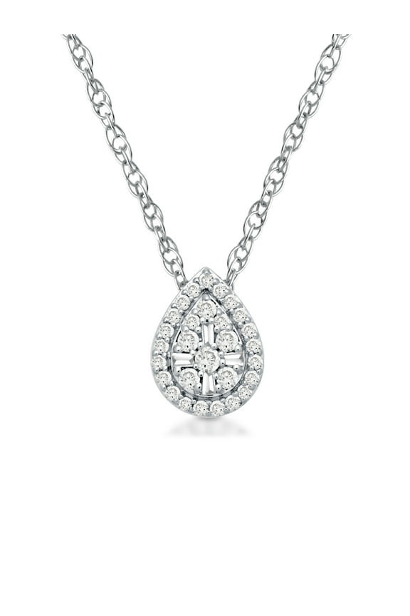 White Gold Diamond Pendant Necklace 1/6 ct t.w. in 10K White Gold, 18