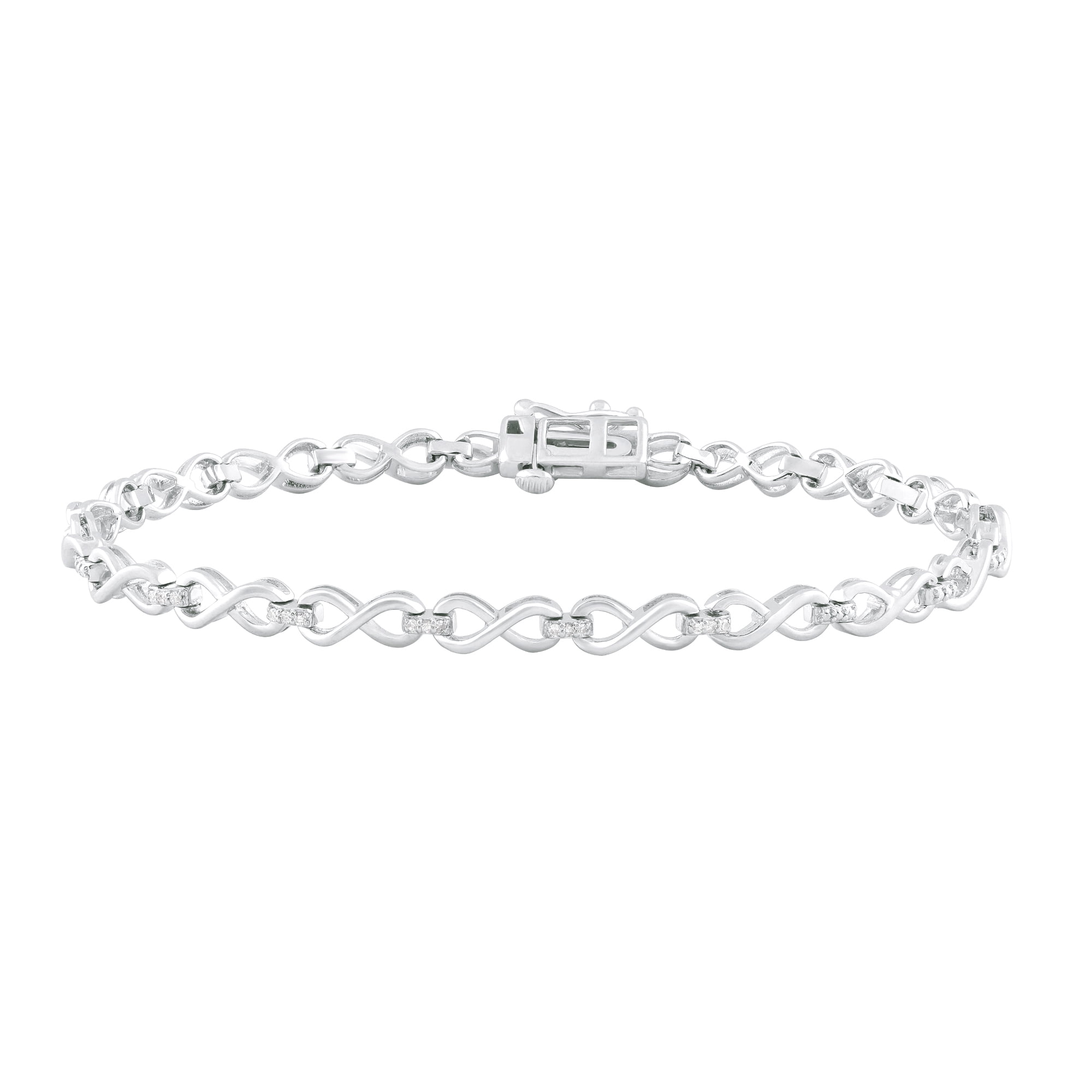 Brilliance Fine Jewelry Woman Accent Lab Grown Diamond Sterling Silver Fashion Bracelet, (HI,SI2)