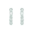 thumbnail image 1 of Brilliance Fine Jewelry Women's 1 CTTW Lab Grown Diamond Oval Hoop Earrings in Sterling Silver, 1 of 4