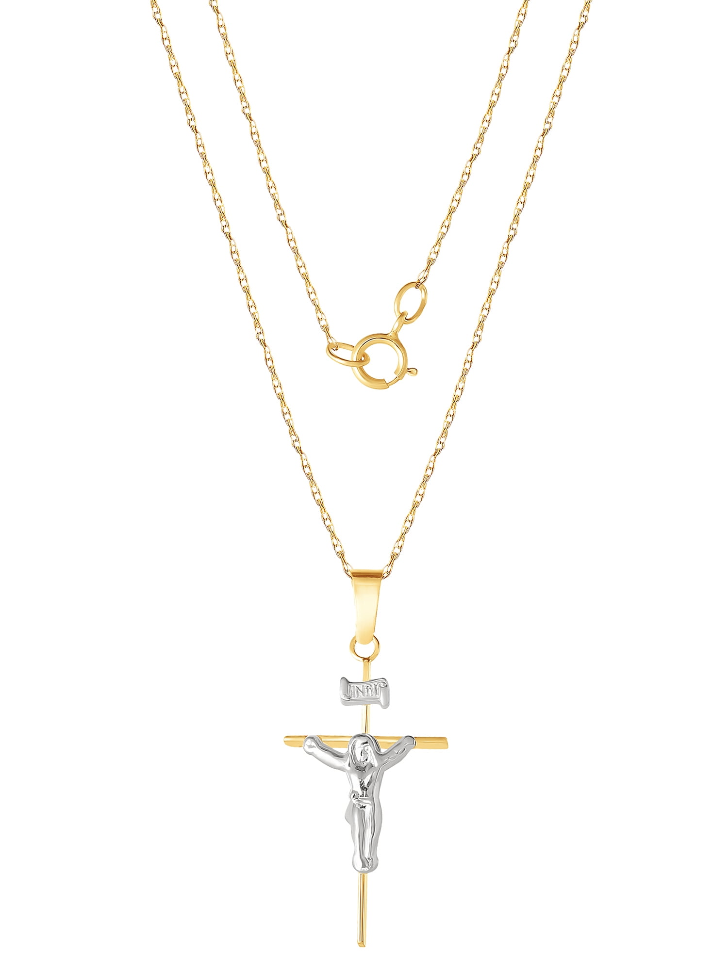 Brilliance Fine Jewelry Women's 10kt Gold Cross Pendant, 18"