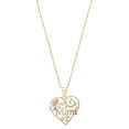 thumbnail image 1 of Brilliance Fine Jewelry Women's 10kt Gold Filigree Mom Heart Pendant, 18", 1 of 6