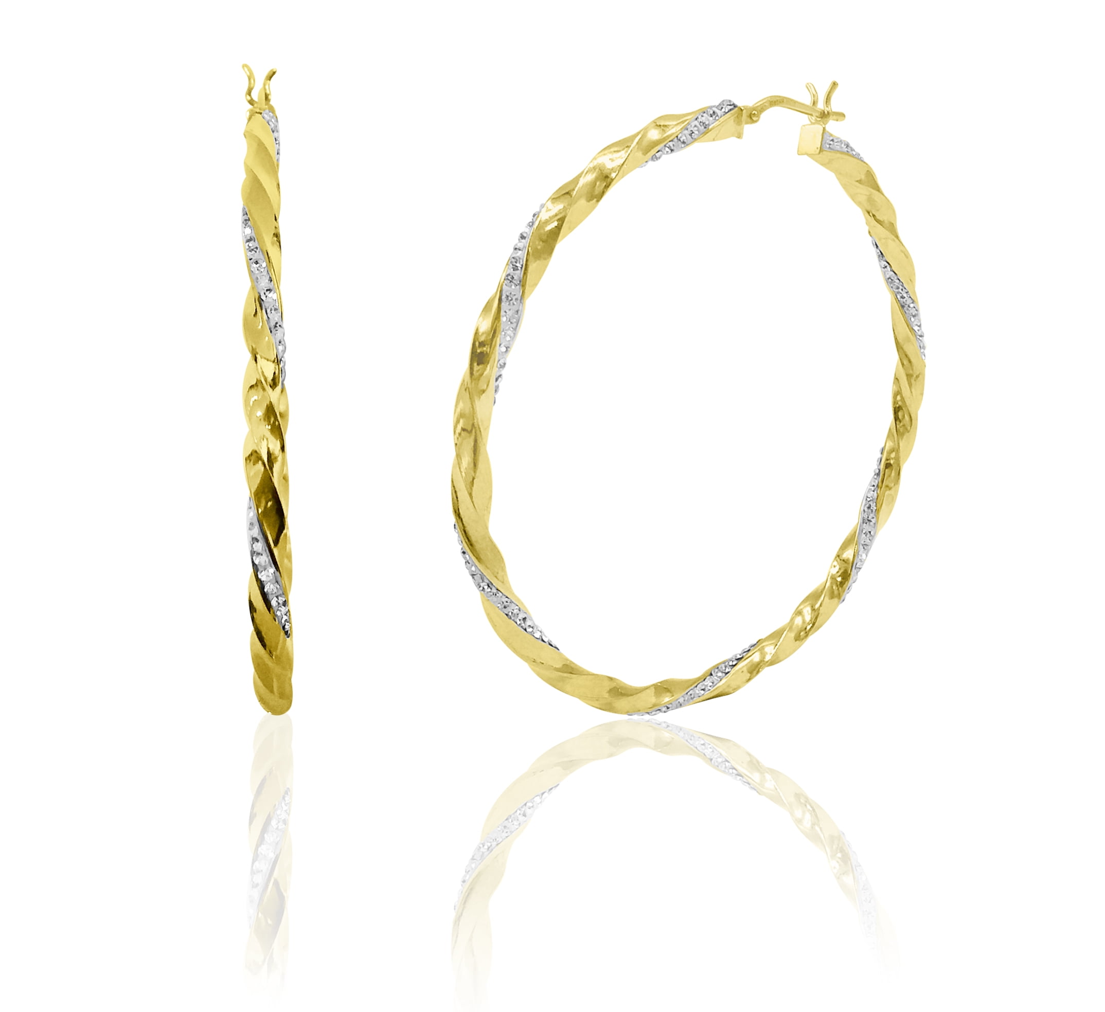 Brilliance Fine Jewelry Cubic Zirconia Studs and Oval Hollow