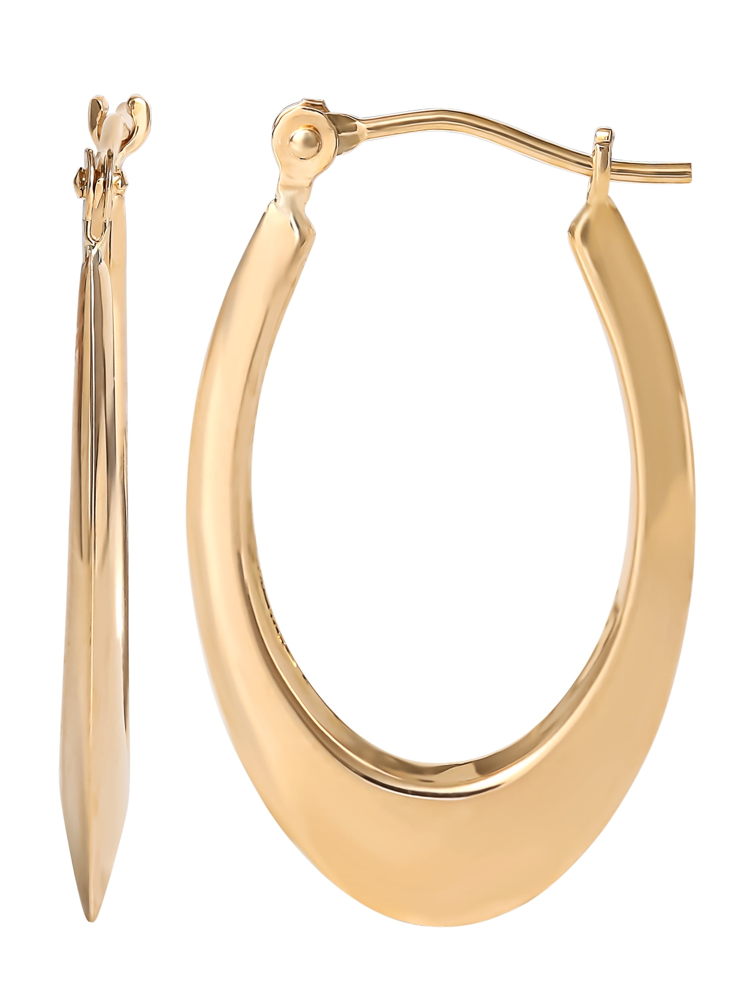Brilliance Fine Women s 14K Yellow Gold Hoop Earrings Walmart