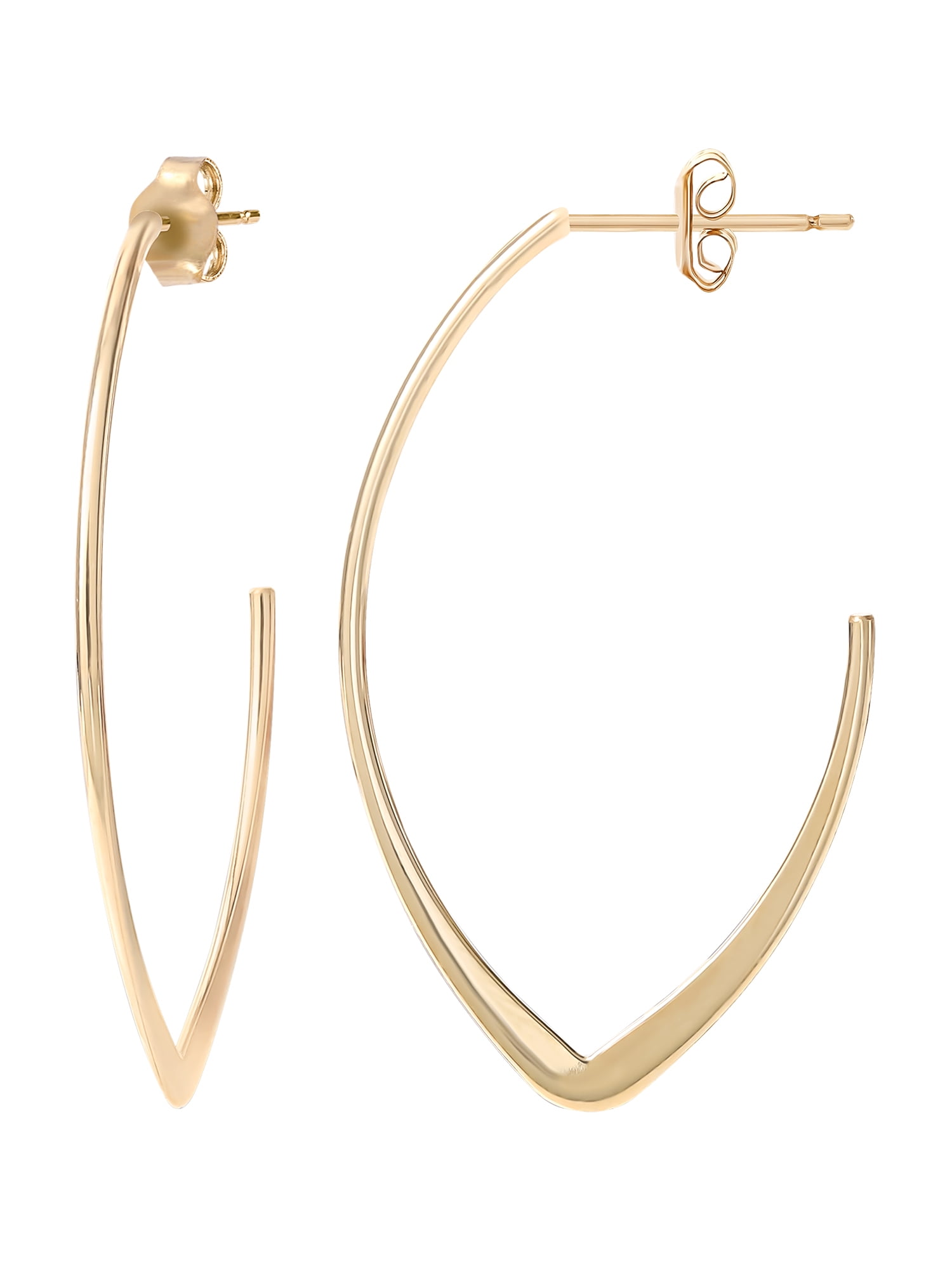 Brilliance Fine Jewelry Women’s 14K Yellow Gold Round Hoop Earrings