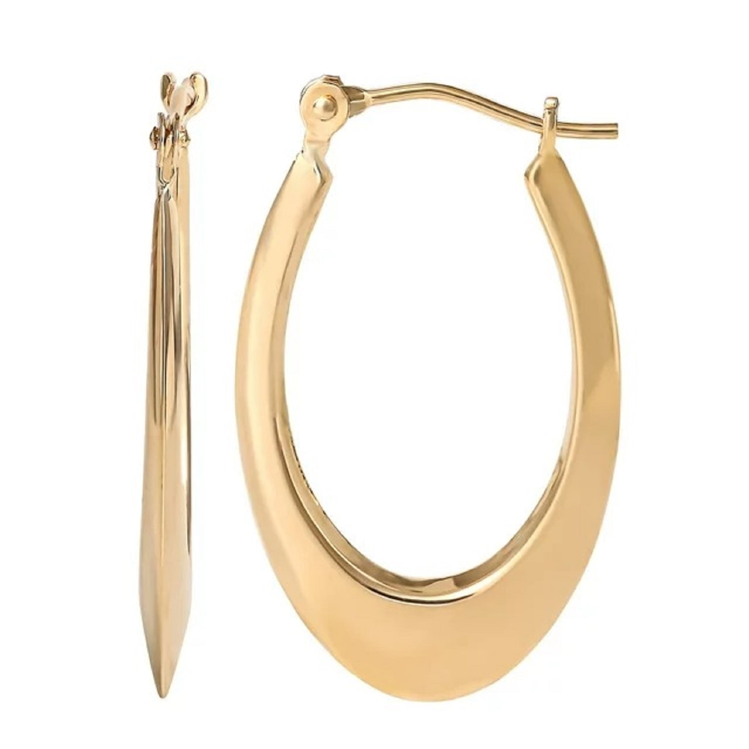Brilliance Fine Jewelry Women's 14k Yellow Gold Hoop Earrings