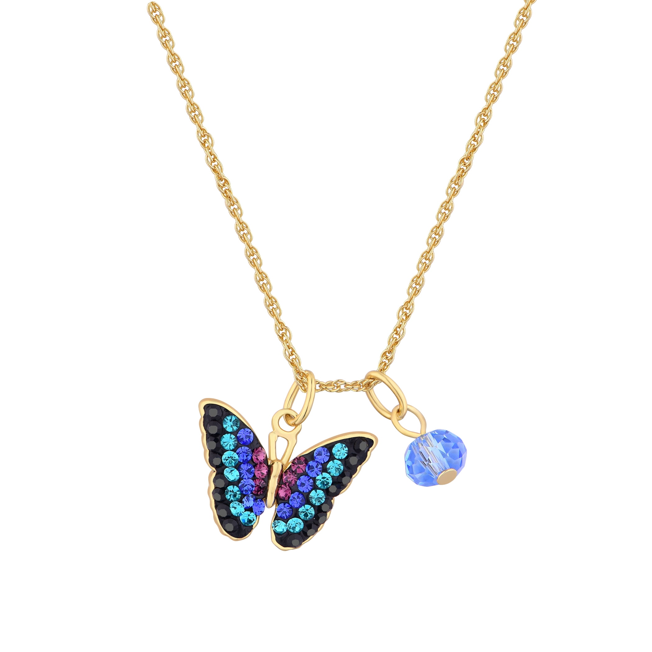 CRYSTAL BUTTERFLY CHAIN PENDANT | SKU:0018711066, 0018711073, 00187110