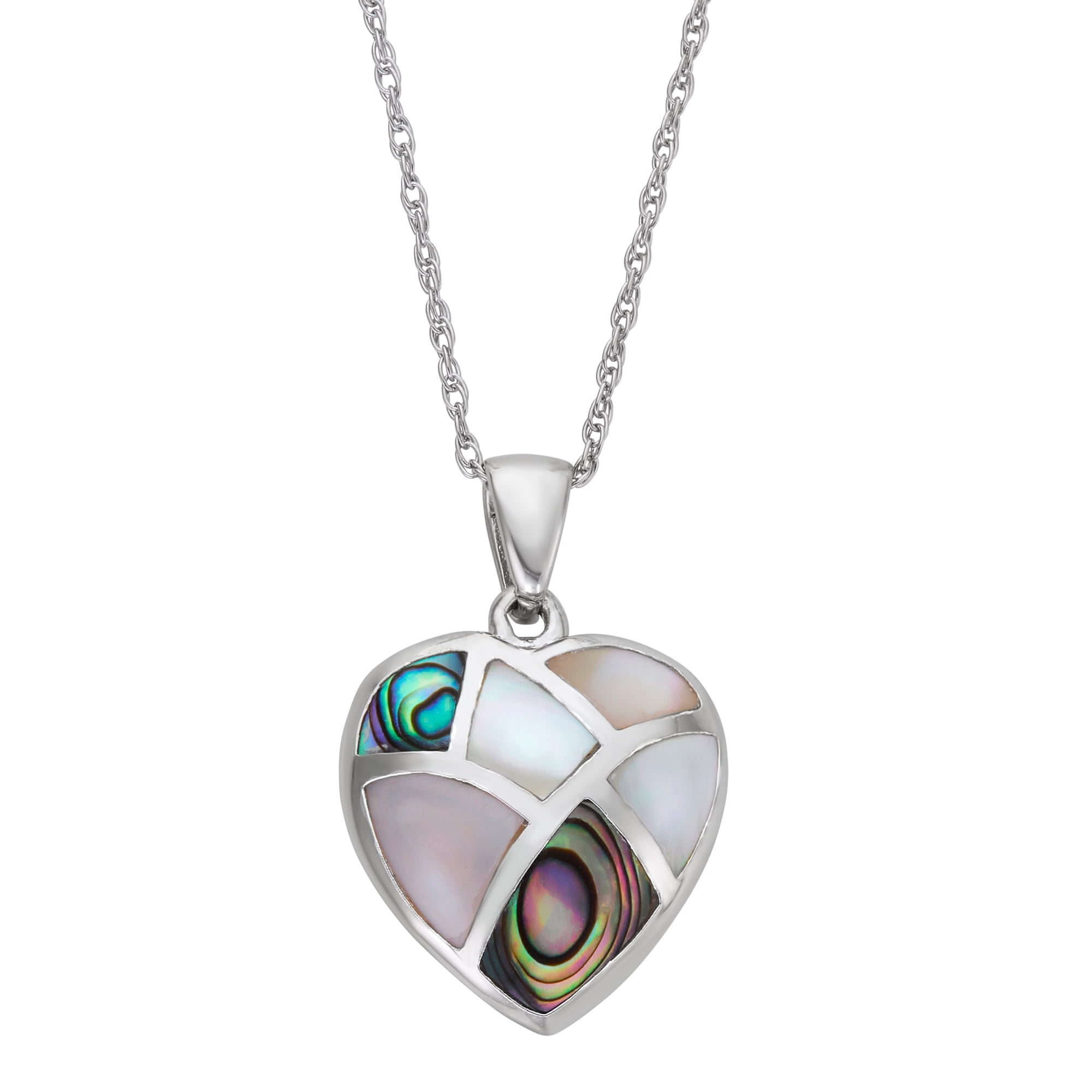 Sterling Silver Mother or Pearl Heart with CZ Paw Necklace Sterling Silver Mother or Pearl Heart with CZ Paw Necklace