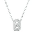 thumbnail image 1 of Brilliance Fine Jewelry Women's Simulated Diamond Initial Necklace in Sterling Silver, 1 of 5