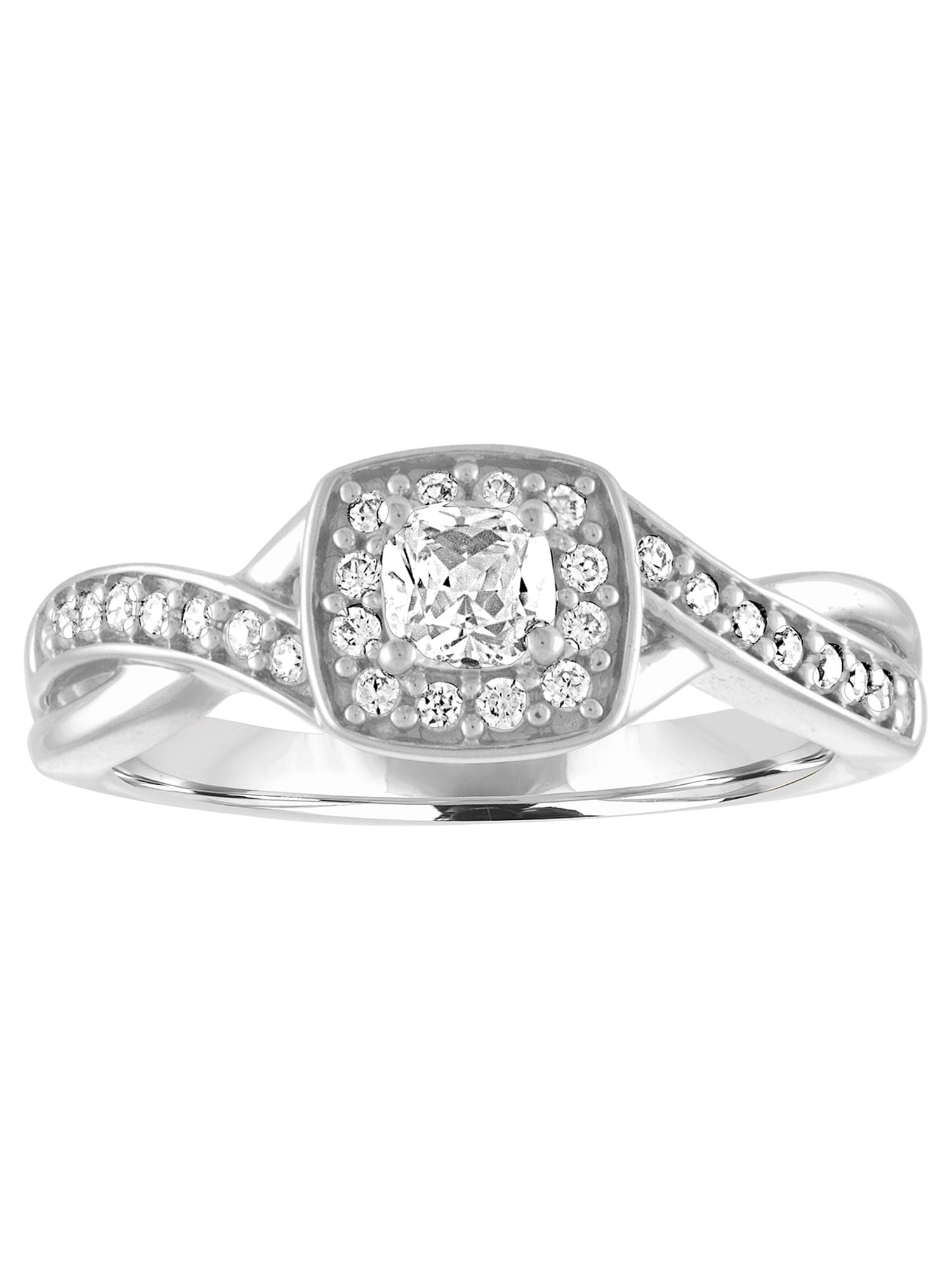 Brilliance Fine Jewelry Women s White Cushion Shape Simulated