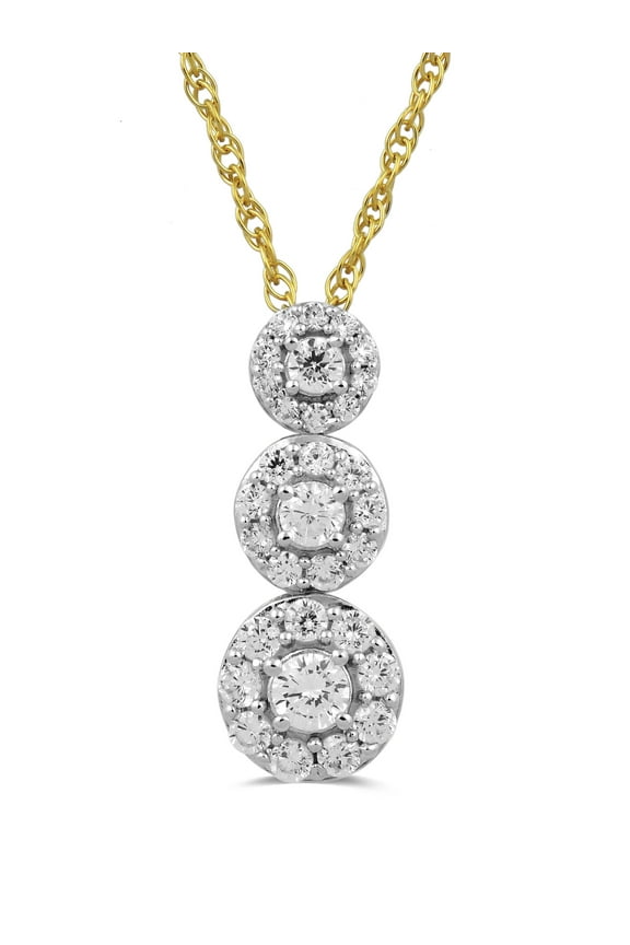 1/2ct Diamond Snowman Necklace in 10K Yellow Gold