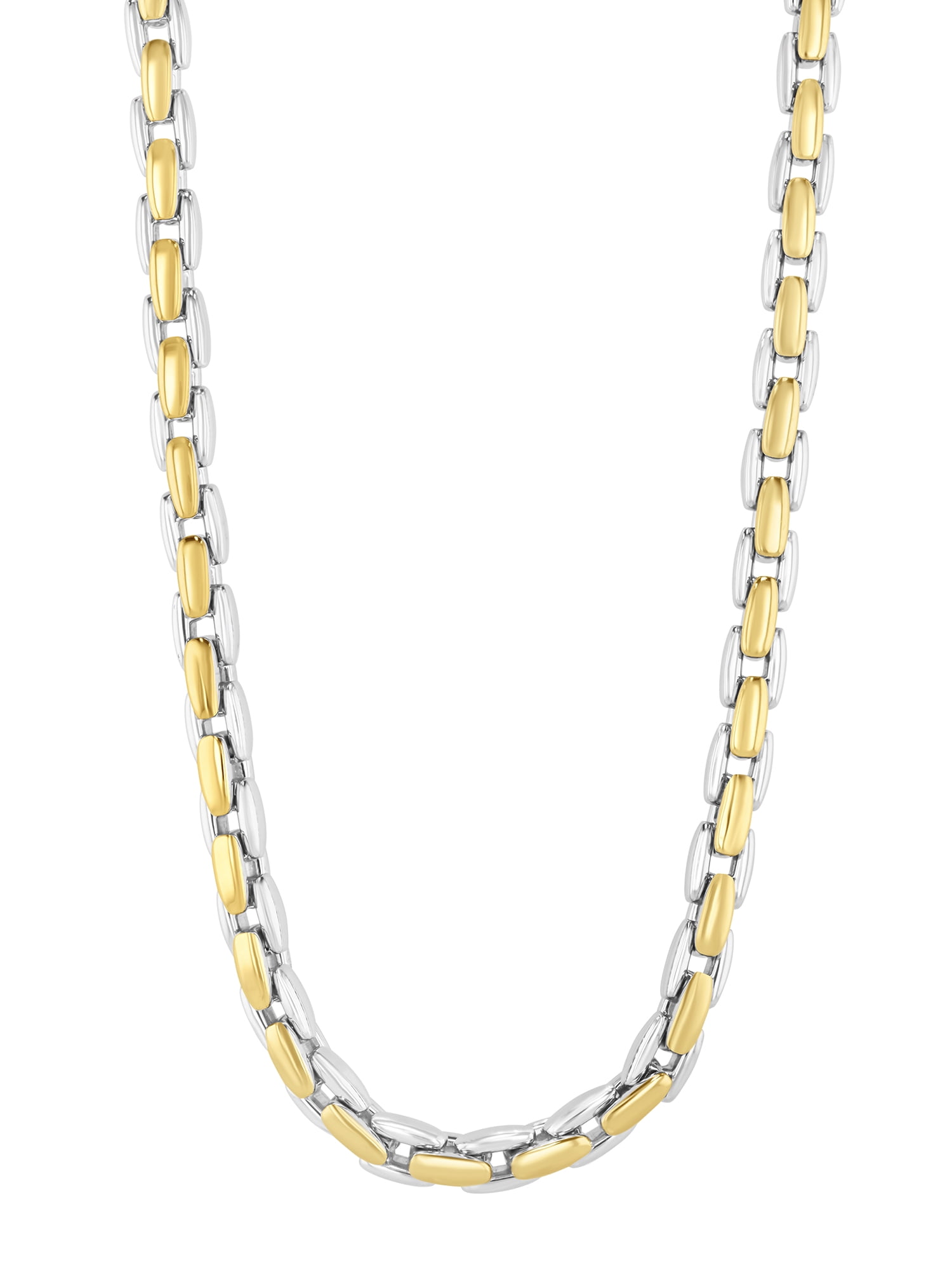 Men's Two-Tone Stainless Steel H-Link Chain, 24" - Brilliance Fine Jewelry