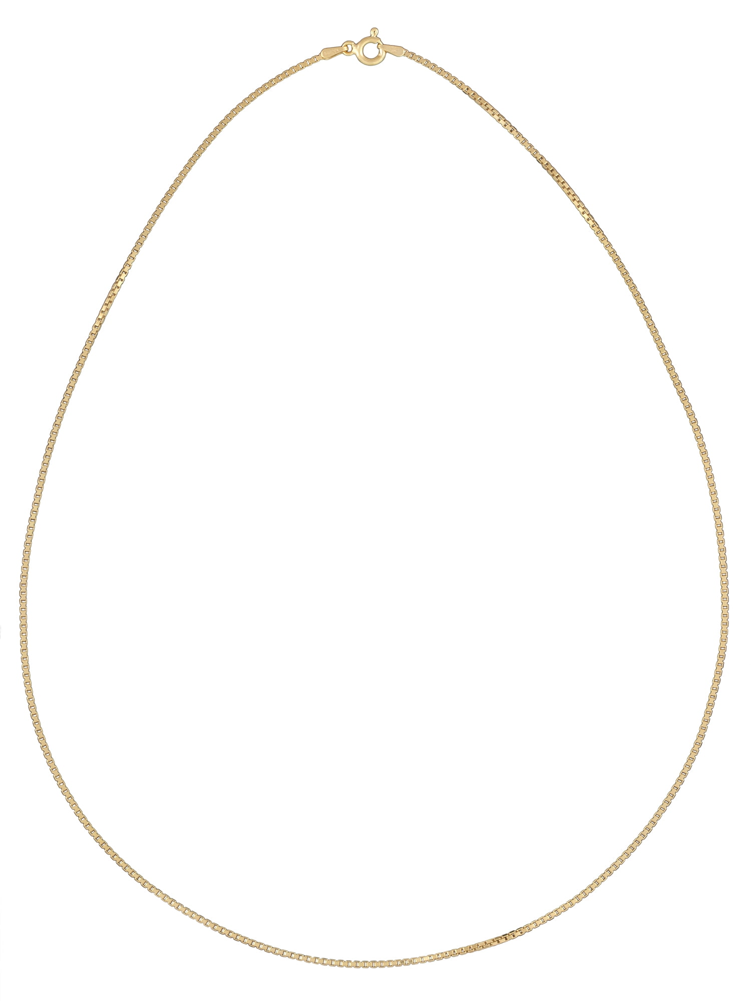 Brillance Fine Jewelry Sterling Silver 14k Gold Plated Box Necklace, 20-Inch