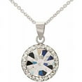 thumbnail image 1 of Brilliance Women's Silver-Plated Halo Pendant Necklace with Clear Crystal and 18-Inch Chain, 1 of 1