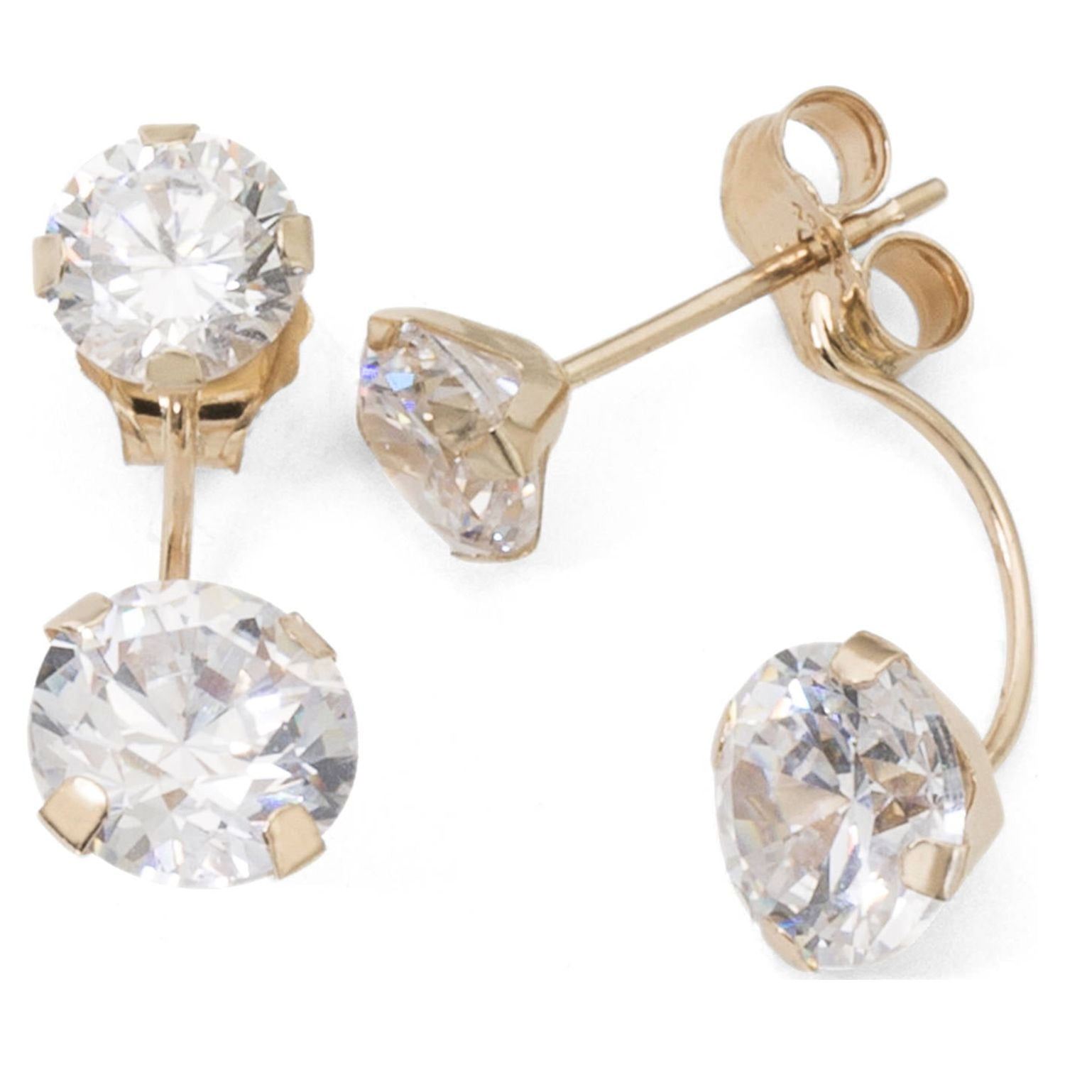 Brilliance Fine Women's 10kt Cubic Zirconia Front/Back Illusion Earrings