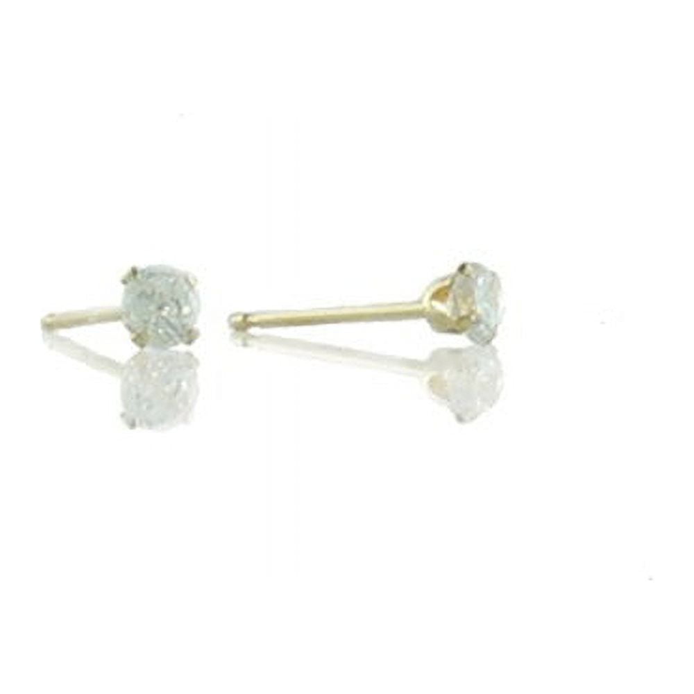 Brilliance Fine Women's 3mm Round CZ 10kt Yellow Gold Stud Earrings