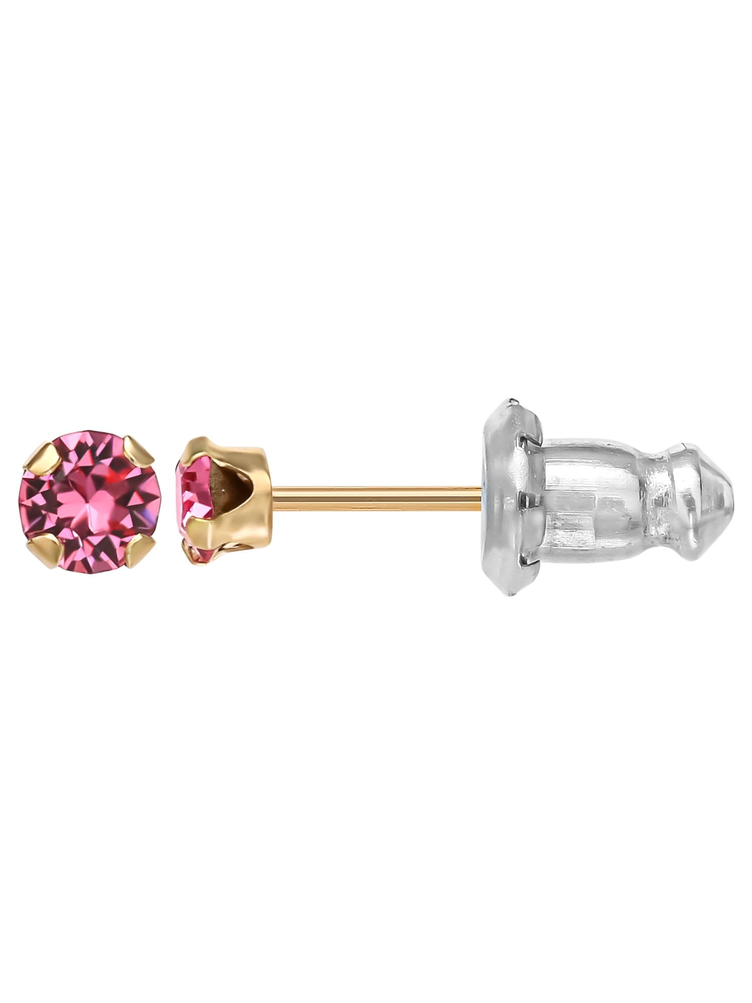 Brilliance Fine Women's Girl’s 14K Yellow Gold October Crystal Stud Earrings
