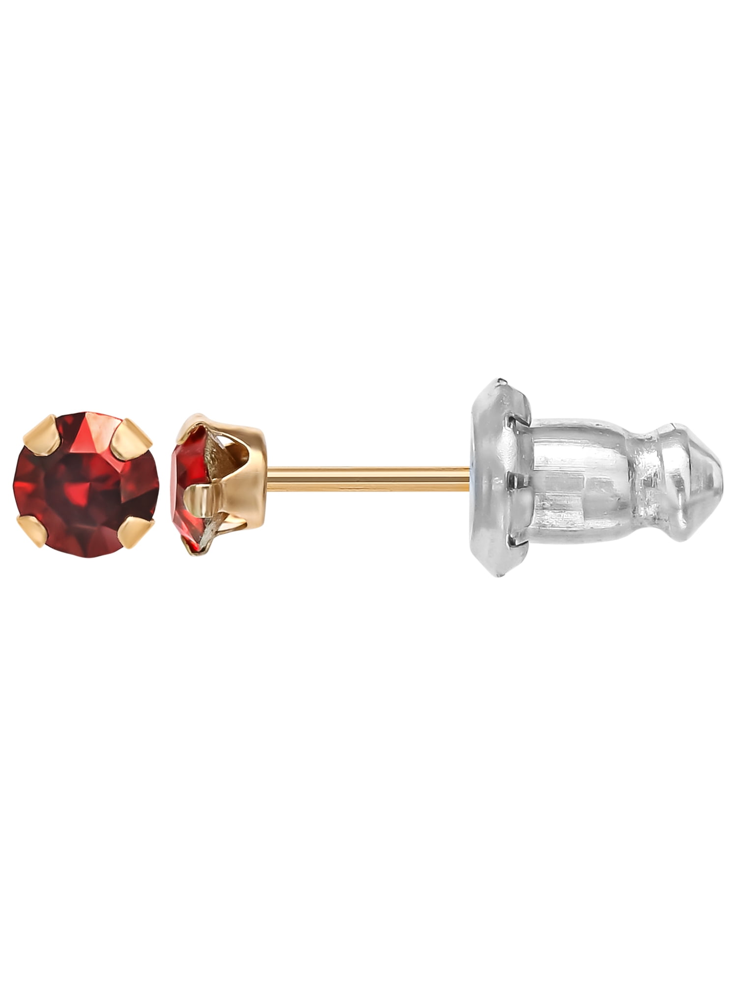 Brilliance Fine Women's Jewelry Girl’s 14K Yellow Gold January Crystal Stud Earrings