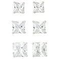 thumbnail image 1 of Brilliance-Fine Women's Silver Plated Cubic Zirconia Square 3-Piece Earring Set, 1 of 5