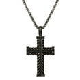 thumbnail image 1 of Brilliance Fine Women's Stainless Steel Black Plated CZ Cross Pendant Necklace, 22", 1 of 4
