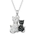thumbnail image 1 of Brilliance Fine Women's Sterling Silver Crystal Cat Pendant 18" chain, 1 of 3
