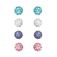thumbnail image 1 of Brilliance Fine Women's Sterling Silver Multi Crystal Ball 4-Piece Earring Set, 1 of 3