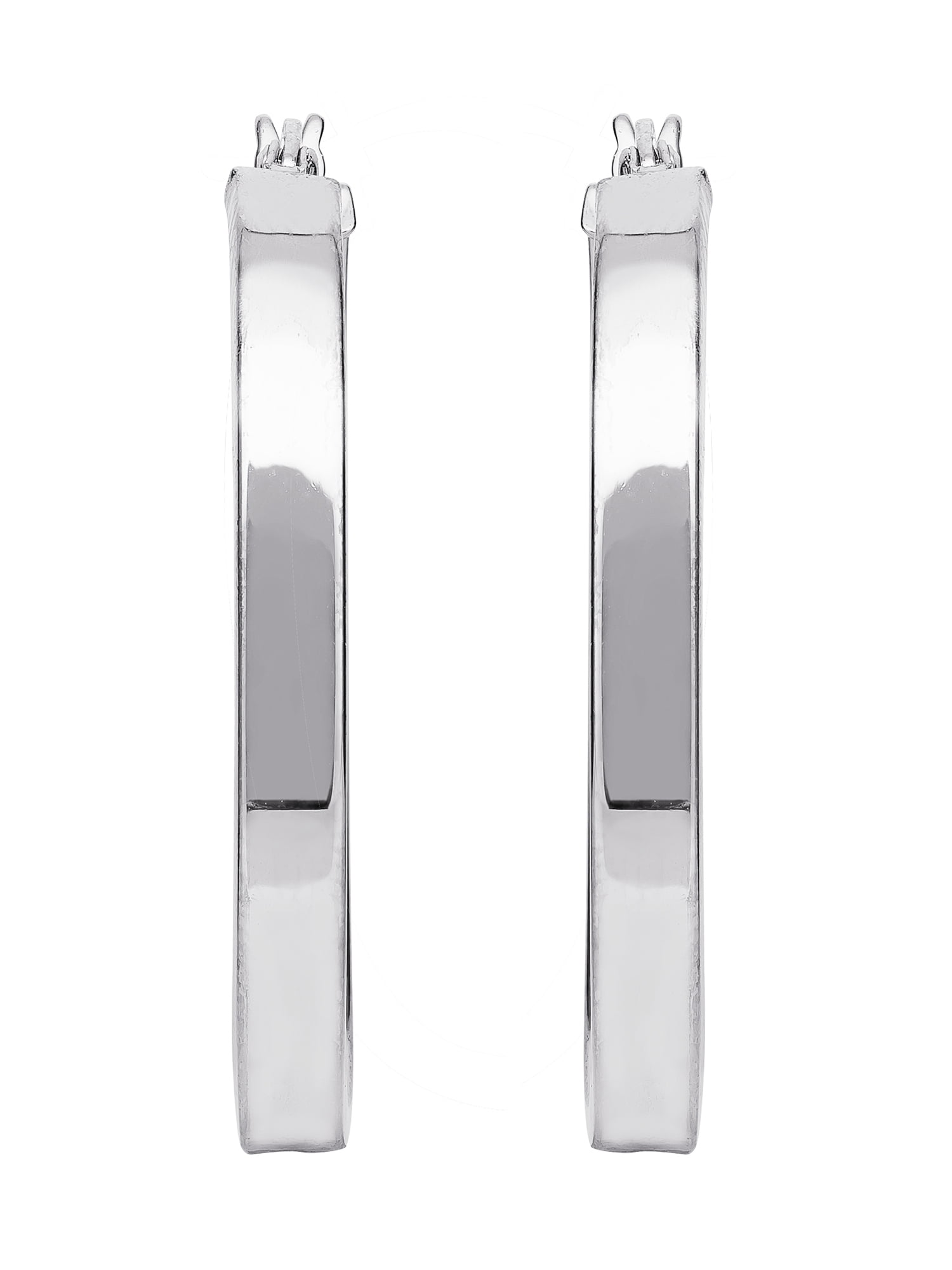 BRILLIANCE FINE JEWELRY Brilliance Fine Womens Sterling Silver Rectangular Hoop Earrings