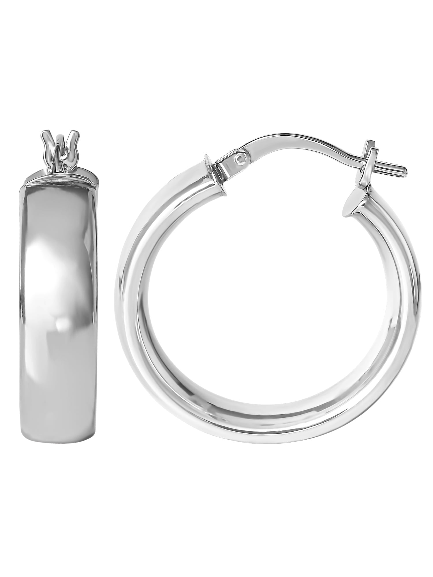 BRILLIANCE FINE JEWELRY Brilliance Fine Womens Sterling Silver Round Hoop Earrings