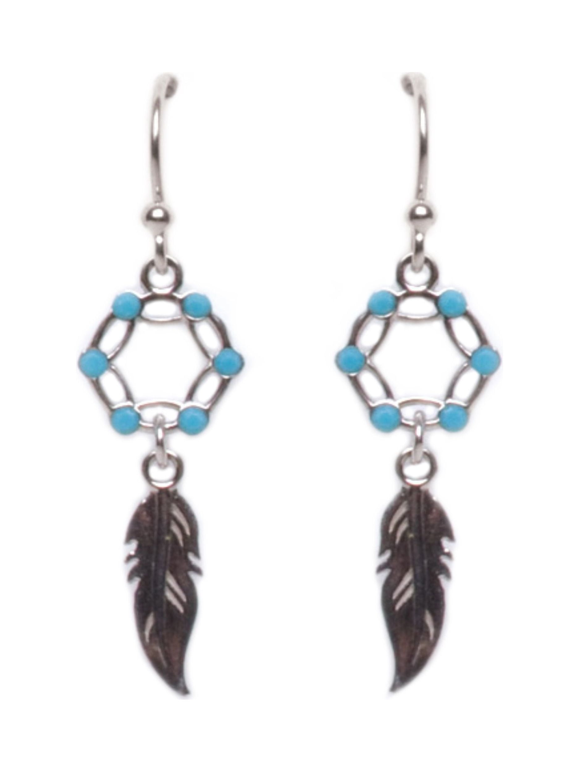Brilliance Fine Women’s Adult Sterling Silver Dream Catcher Dangle Hook Earrings