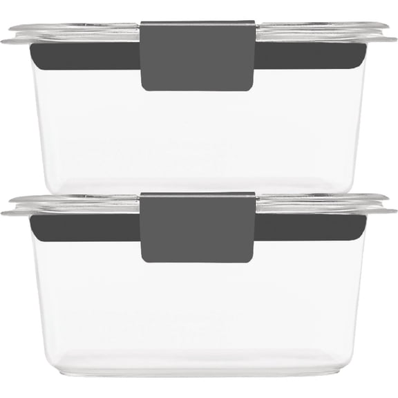 Brilliance Food Storage Container, Small, 1.3 Cup, Clear, Pack of 2