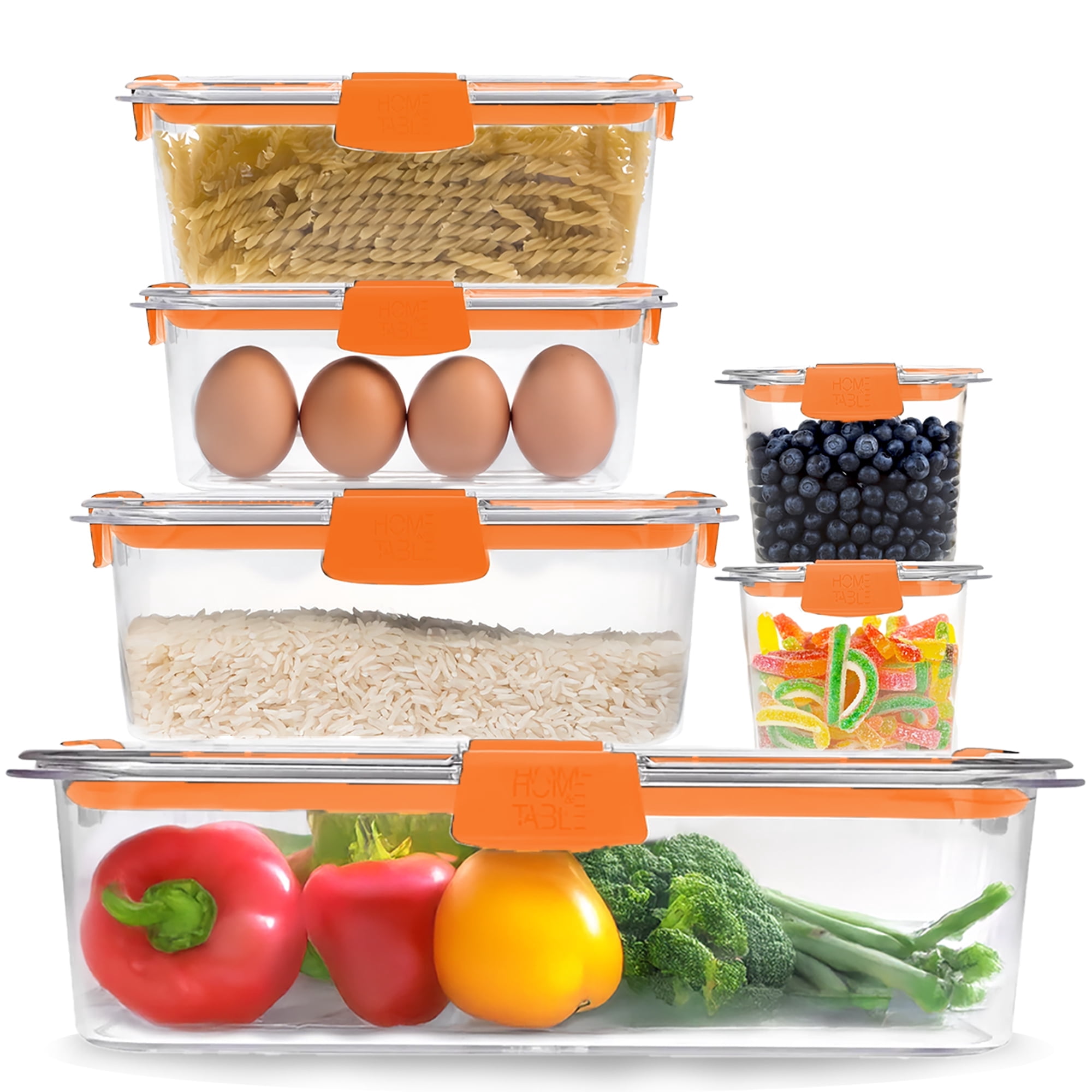 Orange Containers Brilliance Food Storage Containers, Airtight Meal Prep Containers ...