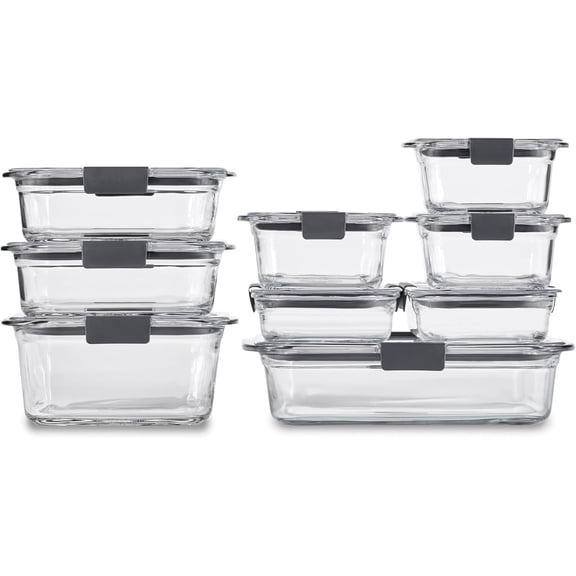 Brilliance® Glass Round Leak-Proof 6-Piece Set Food Storage Containers, Food Containers with Lids, Meal Prep Containers