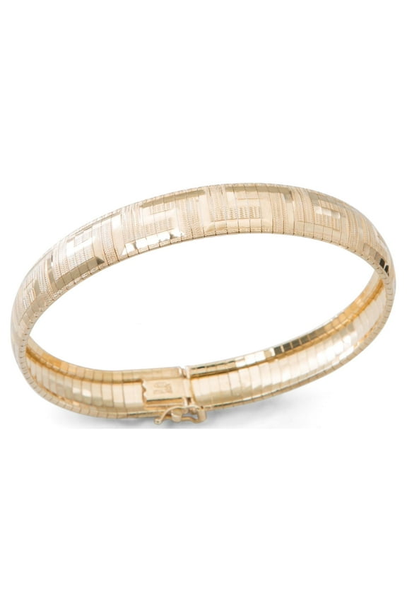 Brilliance Fine Women's Gold over Sterling Silver Greek Pattern Omega Bracelet,10''
