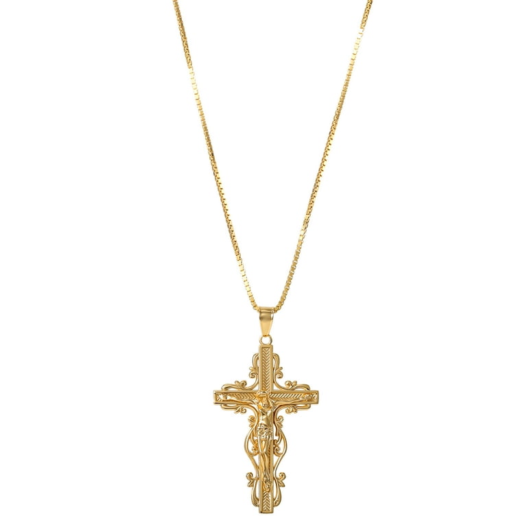 Gold plated crucifix pendant outlet