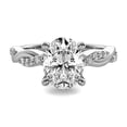 thumbnail image 1 of Brilliance Jewels 14K White Gold Plated 1.5ct Oval Cut Natural Moissanite Diamond Women's Wedding Ring, 1 of 2