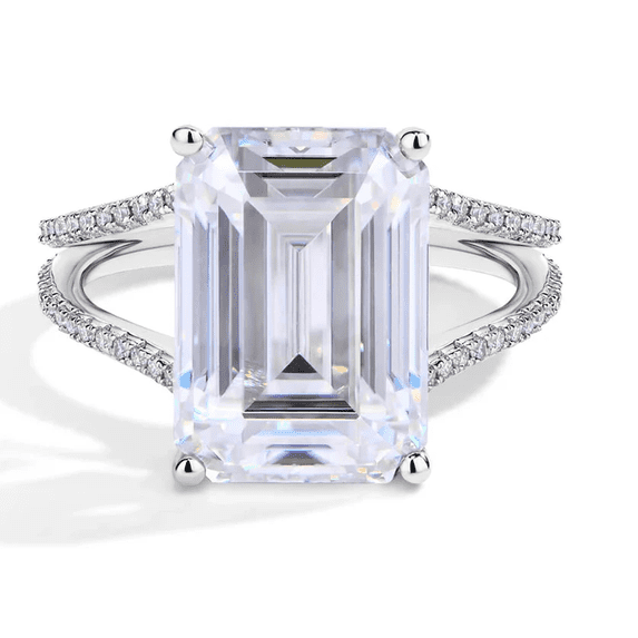 Brilliance Jewels 3Ct Emerald Cut Moissanite Ring for Women 925 ...