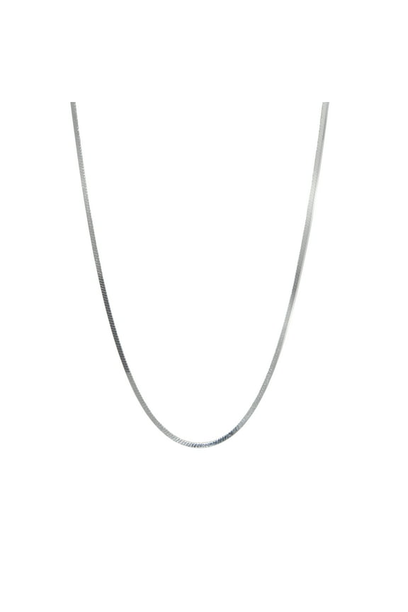 Brilliance Ladies Sterling Silver 030 Herringbone Square Necklace 18inch