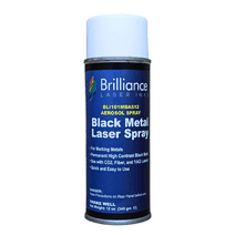 Brilliance Laser Inks 12 Oz Laser Marking Spray - Black, Permanent High Contrast Metal Marker Aerosol for Fiber, YAG, Diode, and CO2 Laser Engraver Machine, BLI101