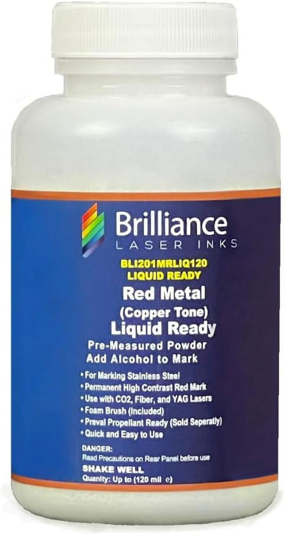Brilliance Laser Inks 120 ml Red (Copper Tone) Liquid Ready Laser Marking Powder for High