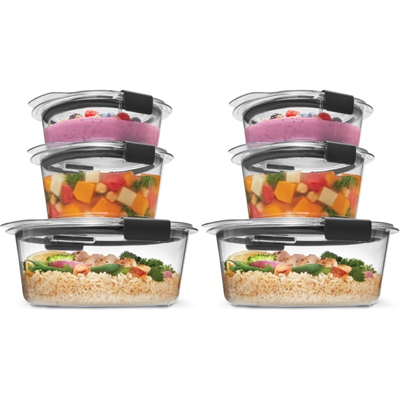 Brilliance Round Leak Proof Food Storage Containers  6 Piece Set (pack Of 2)