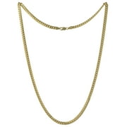 Brilliance Fine Jewelry 925 Sterling Silver Gold Plated Miami Cuban Chain Necklace, 24